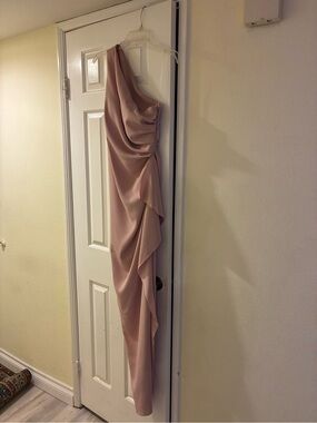Custom Aida one shoulder blush gown